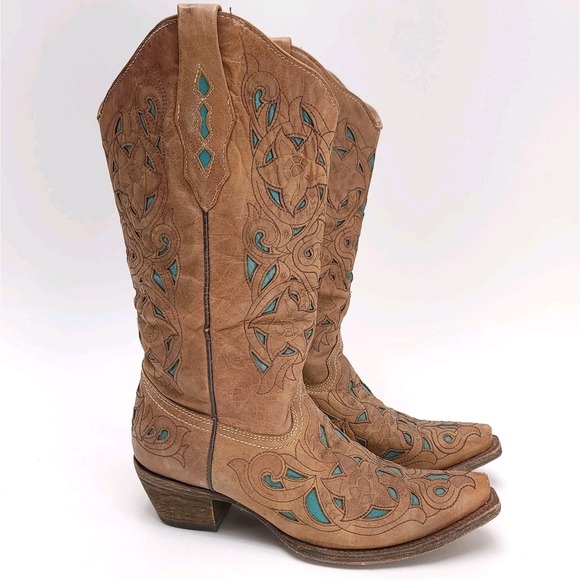 Texas Legacy Women’s Black Cowboy Boots – Leather, Floral Embroidered Snip Toe, Mid-Calf